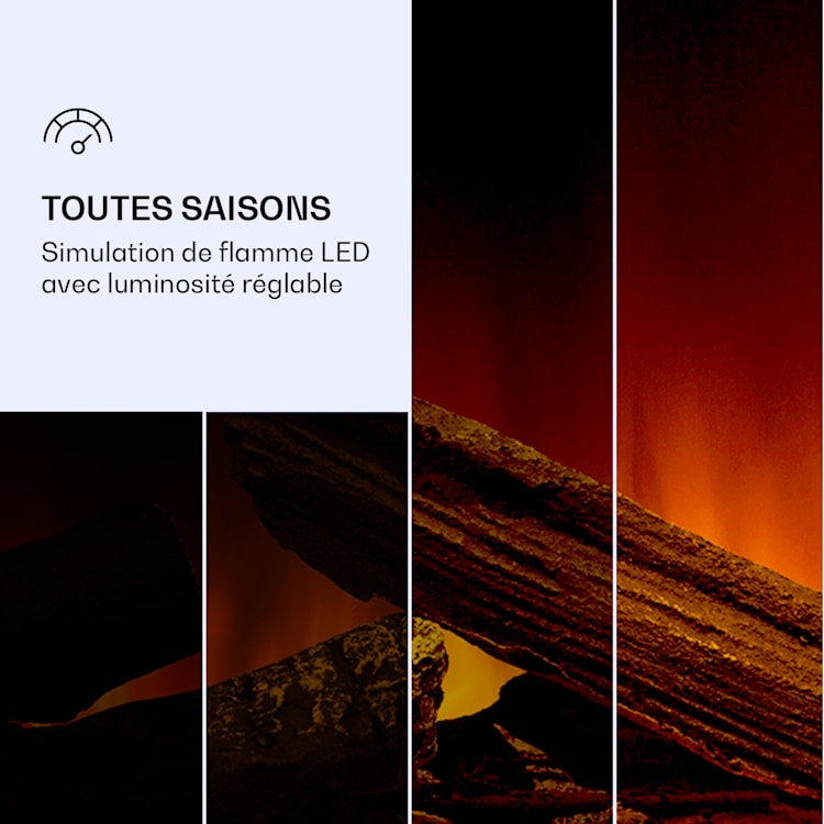 Studio Light & Fire 2 Cheminée smart 1000/2000W MDF Commande WiFi Noir
