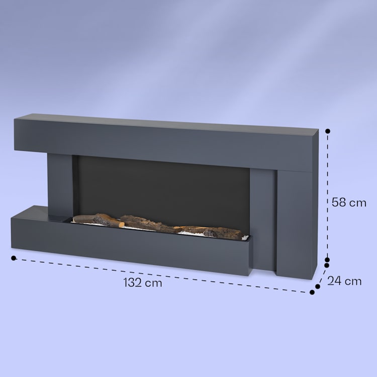 Studio Light & Fire 2 Smart Fireplace 1000/2000W MDF Control WiFi Negro