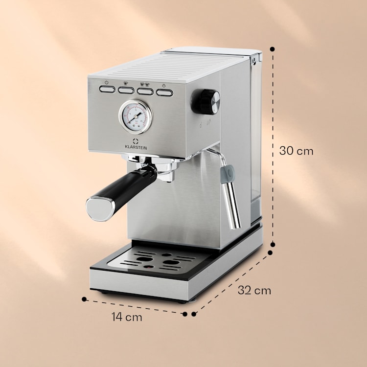 Pausa Espressomaker 1350 Watt 20 Bar Druck Wassertank: 1,4 Liter Edelstahl Silber