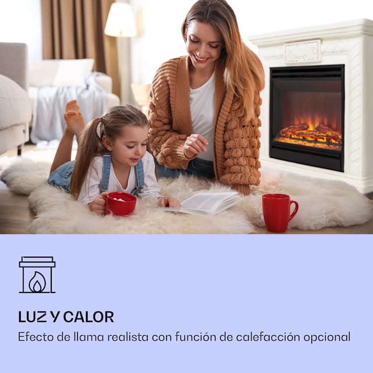 Frosty Peak Chimenea eléctrica 1800 W Función de calefacción 10-30 °C Mando a distancia