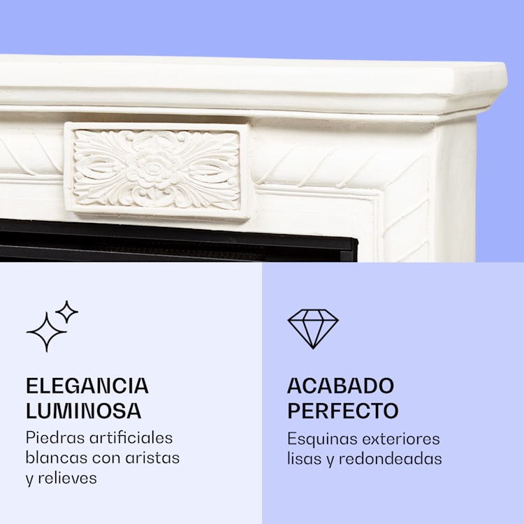 Frosty Peak Chimenea eléctrica 1800 W Función de calefacción 10-30 °C Mando a distancia