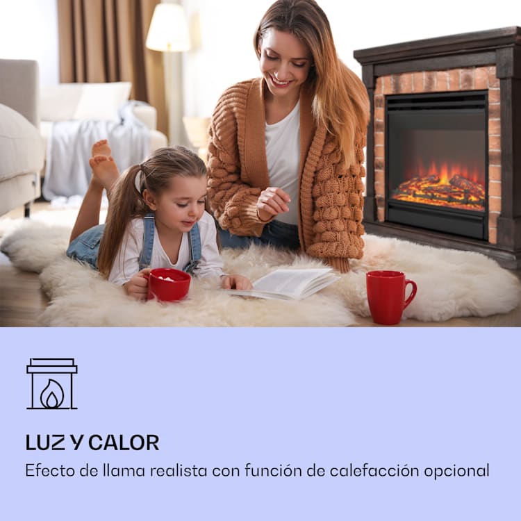 Beerenberg Chimenea eléctrica 1800 W Función de calefacción 10-30 °C Mando a distancia