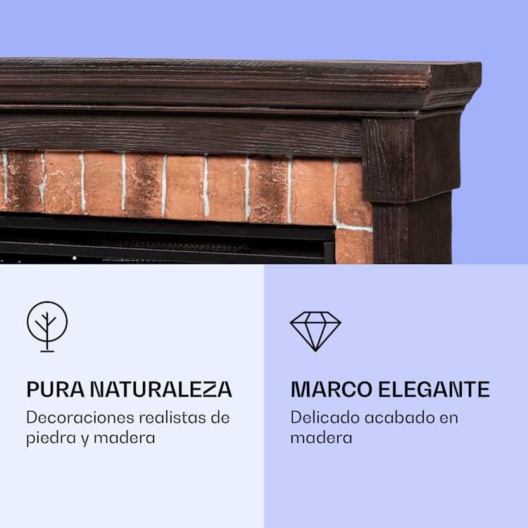 Beerenberg Chimenea eléctrica 1800 W Función de calefacción 10-30 °C Mando a distancia
