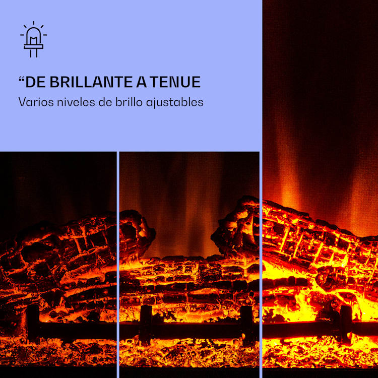 Beerenberg Chimenea eléctrica 1800 W Función de calefacción 10-30 °C Mando a distancia