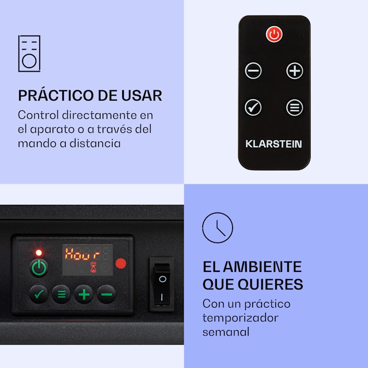 Beerenberg Chimenea eléctrica 1800 W Función de calefacción 10-30 °C Mando a distancia