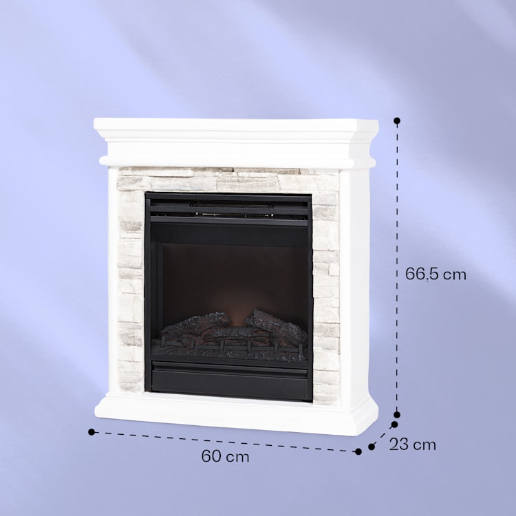 Nevis Peak Cheminée électrique 1800 W Fonction chauffage 10 à 30 °C Télécommande Blanc
