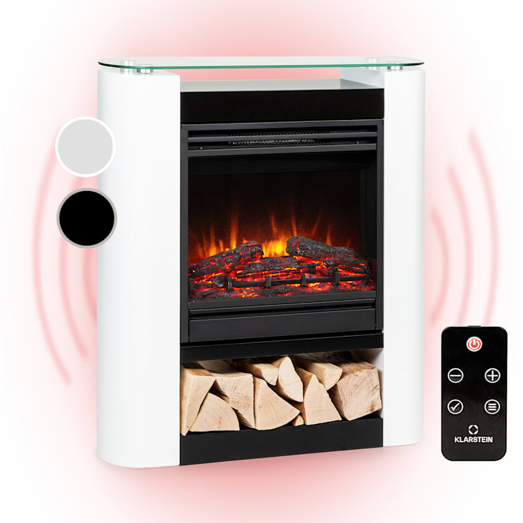Studio 5 Arc Chimenea eléctrica 1800 W Llamas led Calefacción Mando a distancia Blanco