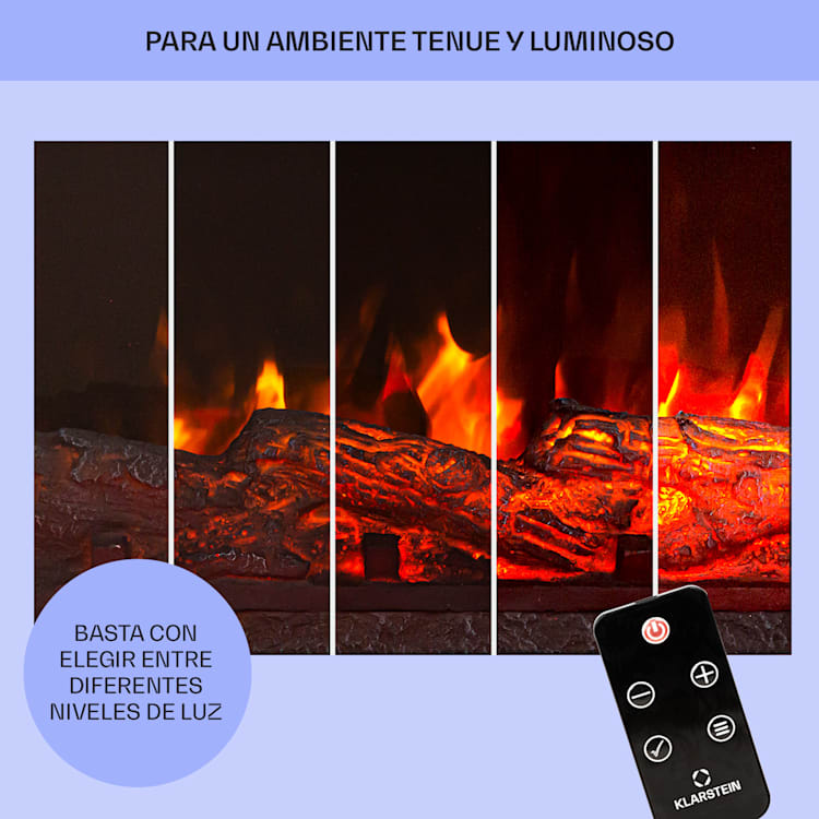 Studio 5 Arc Chimenea eléctrica 1800 W Llamas led Calefacción Mando a distancia Blanco