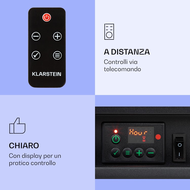 Studio 5 Arc camino elettrico, 1800 W, fiamme a LED, termoventilatore, telecomando Bianco