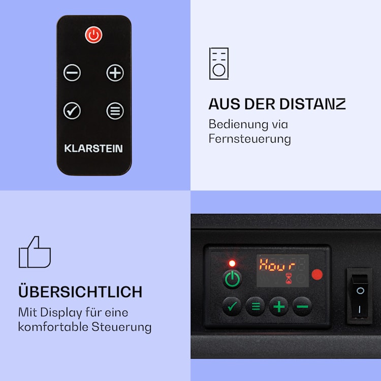 Studio 5 Arc Elektrokamin 1800 W LED-Flammen Heizlüfter Fernbedienung Schwarz