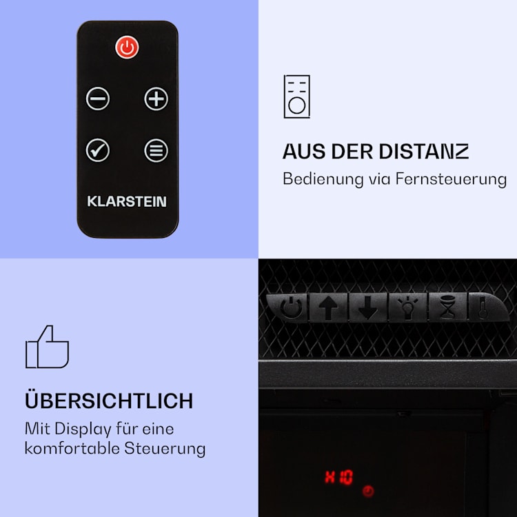 Studio 10 Arc Elektrokamin 1800 W LED-Flammen Heizlüfter Fernbedienung Weiß