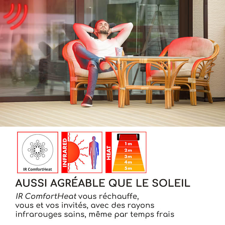 Heatbell Ceiling Smart chauffage infrarouge pour terrasse IPX4 800/1200/2000W Extérieur Blanc