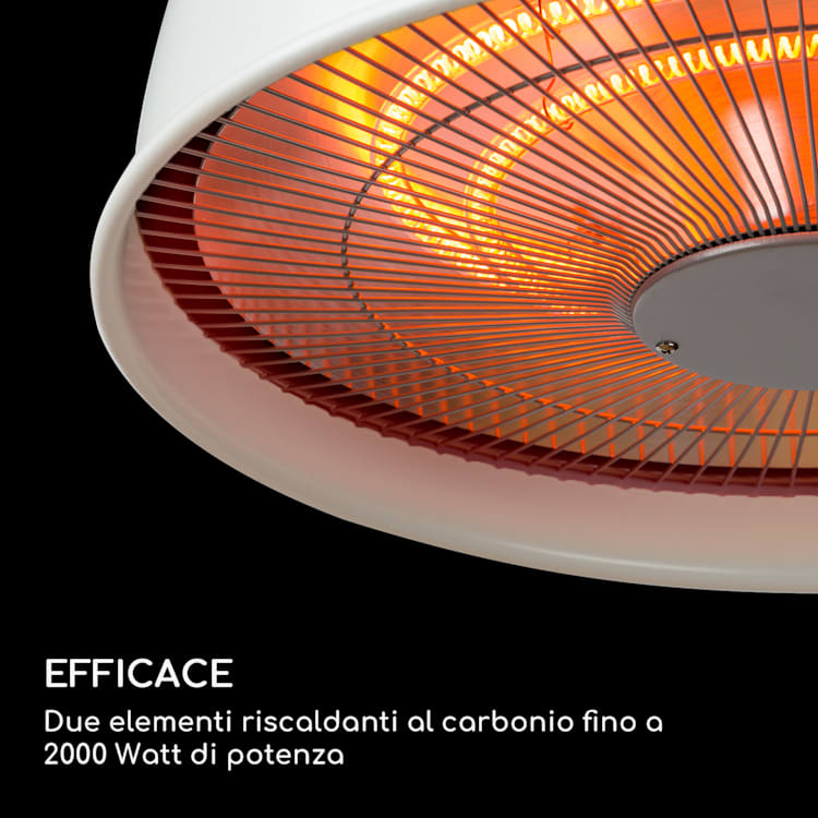 Stufa a infrarossi per terrazza Heatbell Ceiling Smart IPX4 800/1200/2000W Outdoor Bianco