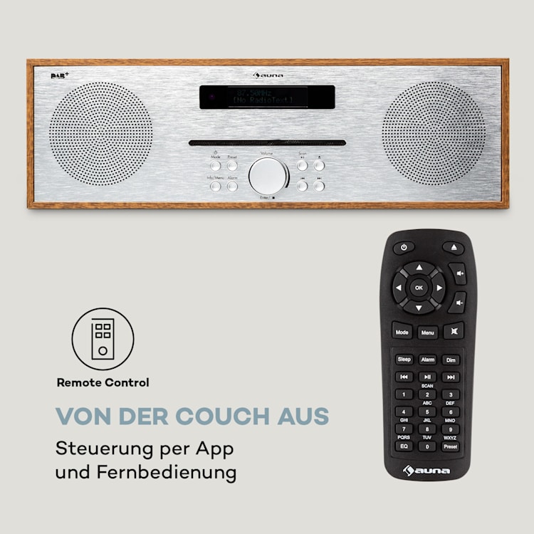 Silver Star CD-DAB 2x10W max. Slot-In CD-Player DAB+ BT Alu Silber