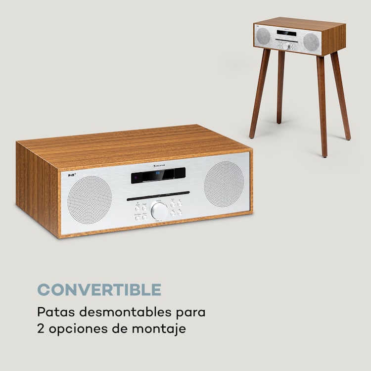 Silver Star CD-DAB 2x10W máx. Reproductor de CD con ranura DAB+ BT Alu Plata