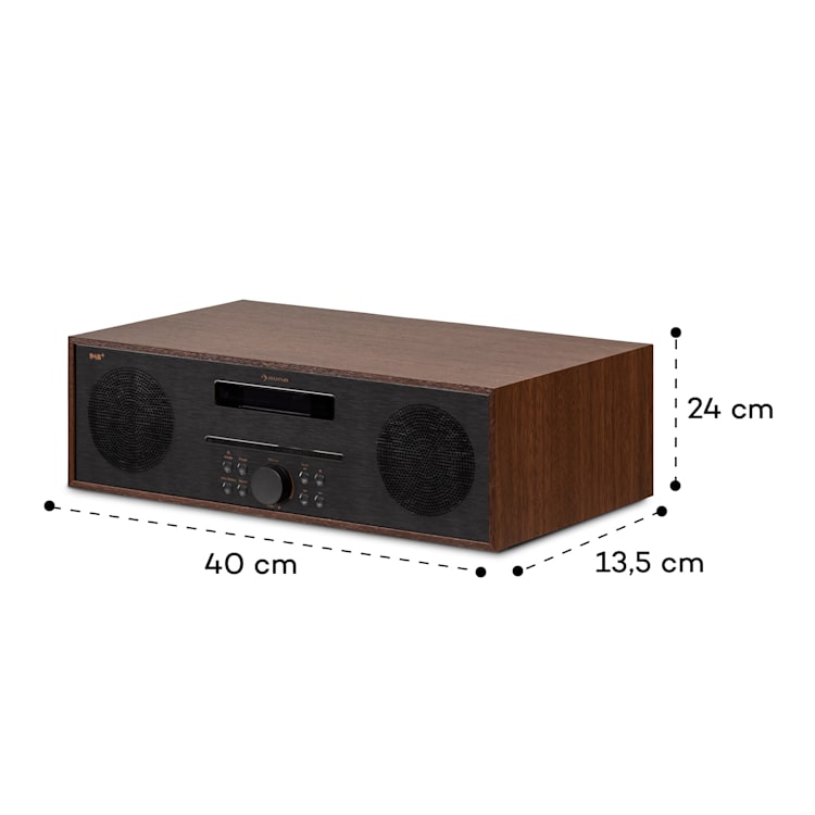 Silver Star CD-DAB - Lettore CD slot-in, max. 2 x 10 W, DAB+, BT, alluminio Noce