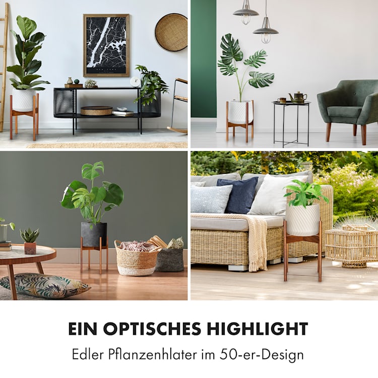 Zeist Pflanzenhalter 2 Höhen kombinierbar Steck-Design naturbelassen L (Ø 30,48 cm) | Akazie