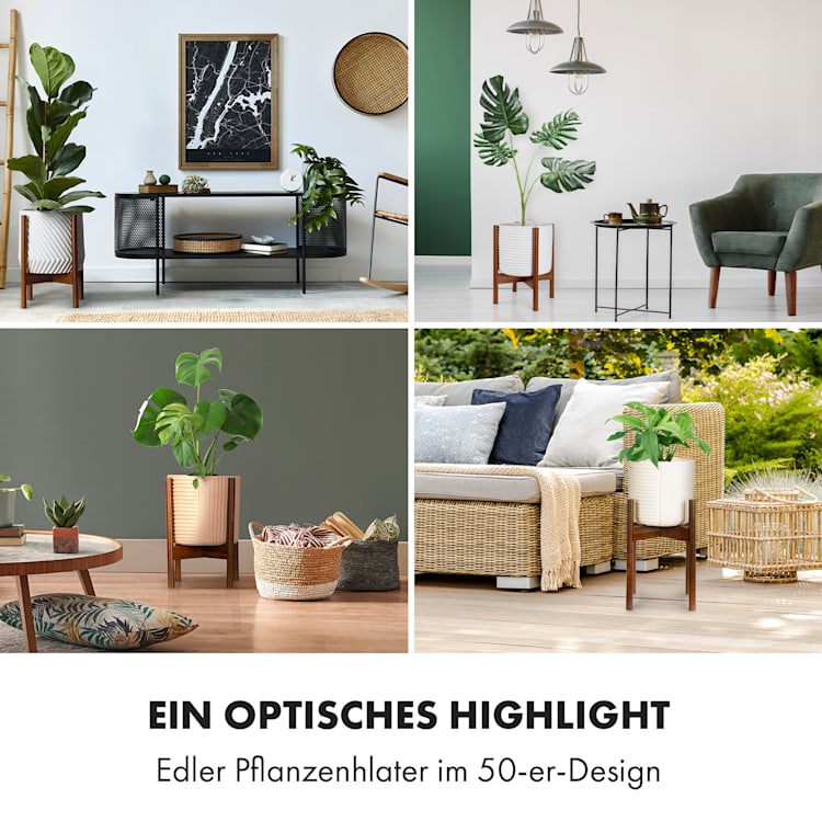 Zeist Pflanzenhalter 2 Höhen kombinierbar Steck-Design naturbelassen XL (Ø 38,1 cm) | Akazie