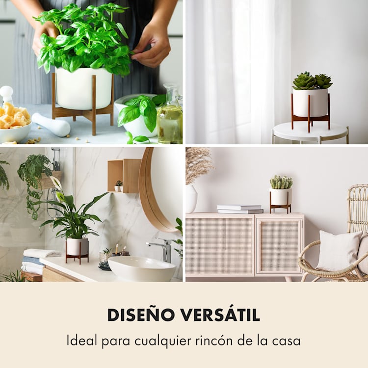 Maceta Thorn con soporte estilo años 50, 2 tamaños XS (breit Ø 19,56 cm) | Blanco
