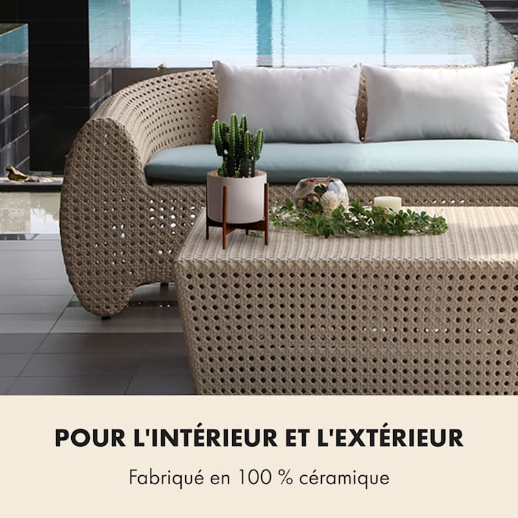 Pot de fleurs Thorn avec support Style années 50 2 tailles XS (breit Ø 19,56 cm) | Blanc