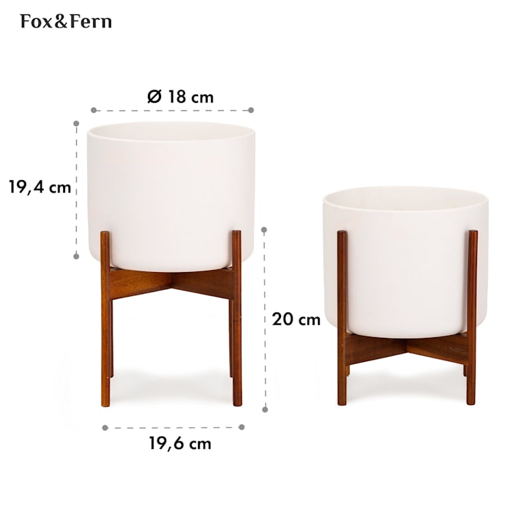 Thorn, kvetináč, so stojanom, štýl 50. rokov, 2 veľkosti XS (breit Ø 19,56 cm) | Biela
