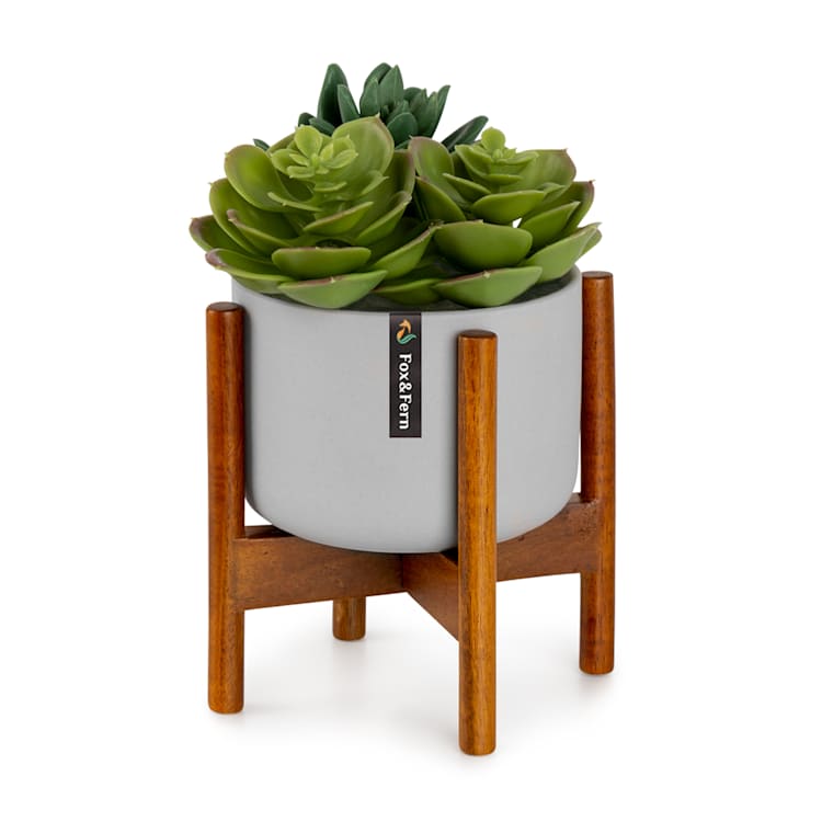 Thorn Blumentopf mit Ständer 50er Jahre Stil 2 Größen XS (Ø 8,9 cm) | Grau