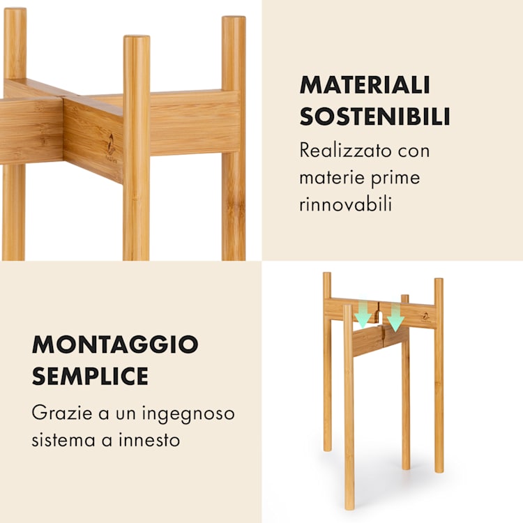 Zeist portavaso, 2 altezze, combinabile, design a innesto, naturale