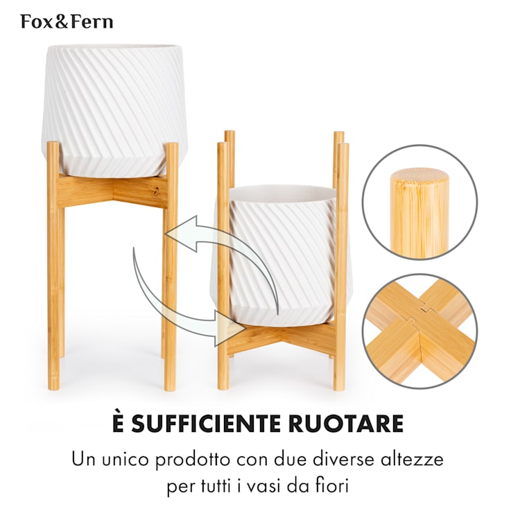 Zeist portavaso, 2 altezze, combinabile, design a innesto, naturale