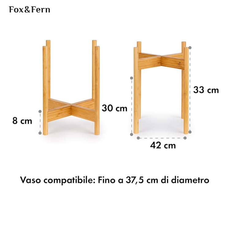 Zeist portavaso, 2 altezze, combinabile, design a innesto, naturale