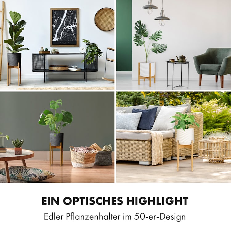 Zeist Pflanzenhalter 2 Höhen kombinierbar Steck-Design naturbelassen M (Ø 25,4 cm) | Bambus