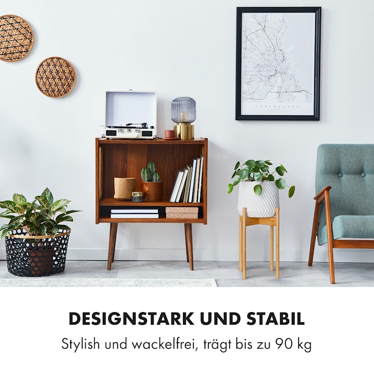 Zeist Pflanzenhalter 2 Höhen kombinierbar Steck-Design naturbelassen M (Ø 25,4 cm) | Bambus