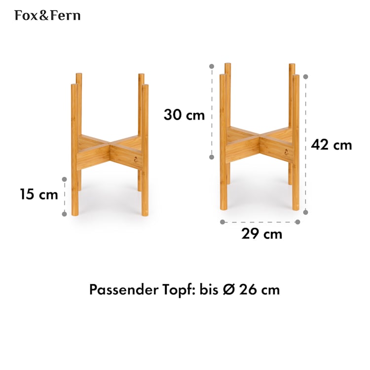 Zeist Pflanzenhalter 2 Höhen kombinierbar Steck-Design naturbelassen M (Ø 25,4 cm) | Bambus