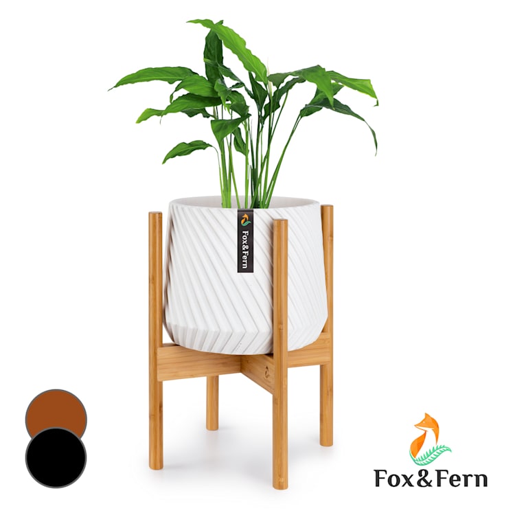 Porte-plantes Zeist 2 hauteurs combinables design emboîtable finition naturelle M (Ø 25,4 cm) | Bambou