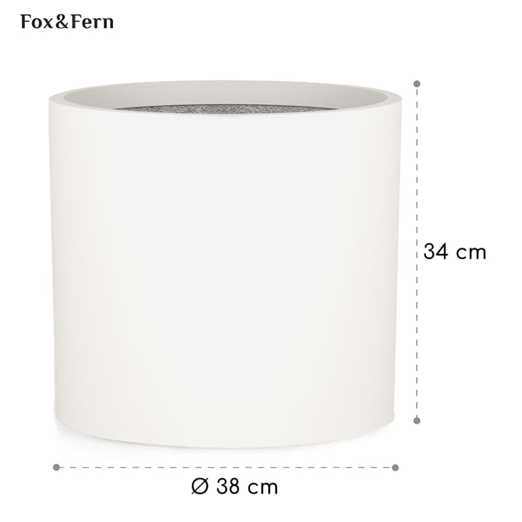 Gendt Pflanztopf Übertopf Faserstein In/Outdoor S (Ø 20,3 cm) | Weiß, matt