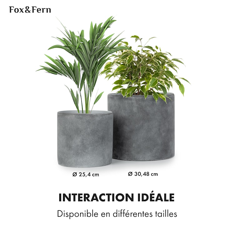 Pot de fleurs Venlo polystone intérieur et extérieur 3 tailles S (Ø 20,3 cm) | béton