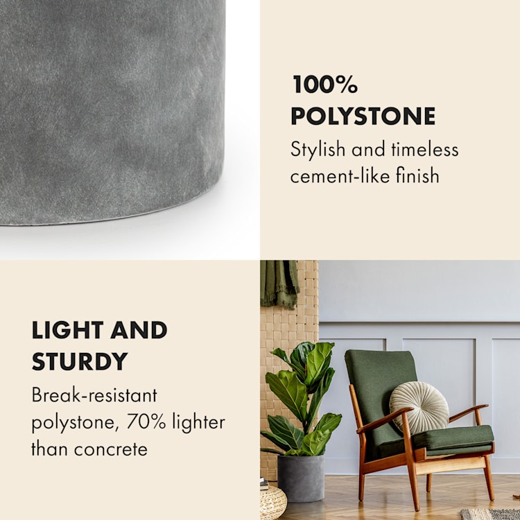 Venlo, virágcserép, Polystone, beltér és kültér, 3 méret S (Ø 20,3 cm) | Konkrét