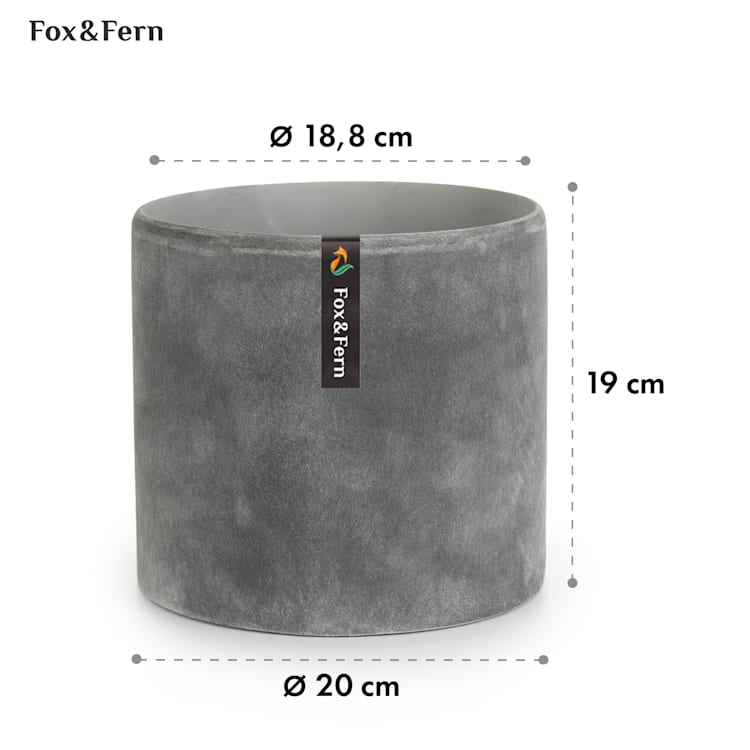 Maceta Venlo de polystone para interior y exterior 3 tamaños S (Ø 20,3 cm) | hormigón