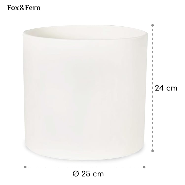 Venlo, kvetináč, Polystone, interiér a exteriér, 3 veľkosti M (Ø 25,4 cm) | biele matné
