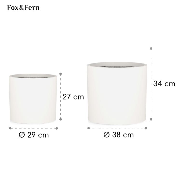 Gendt Pflanztopf Übertopf 2er-Set 2 Größen L/XL Faserstein In/Outdoor