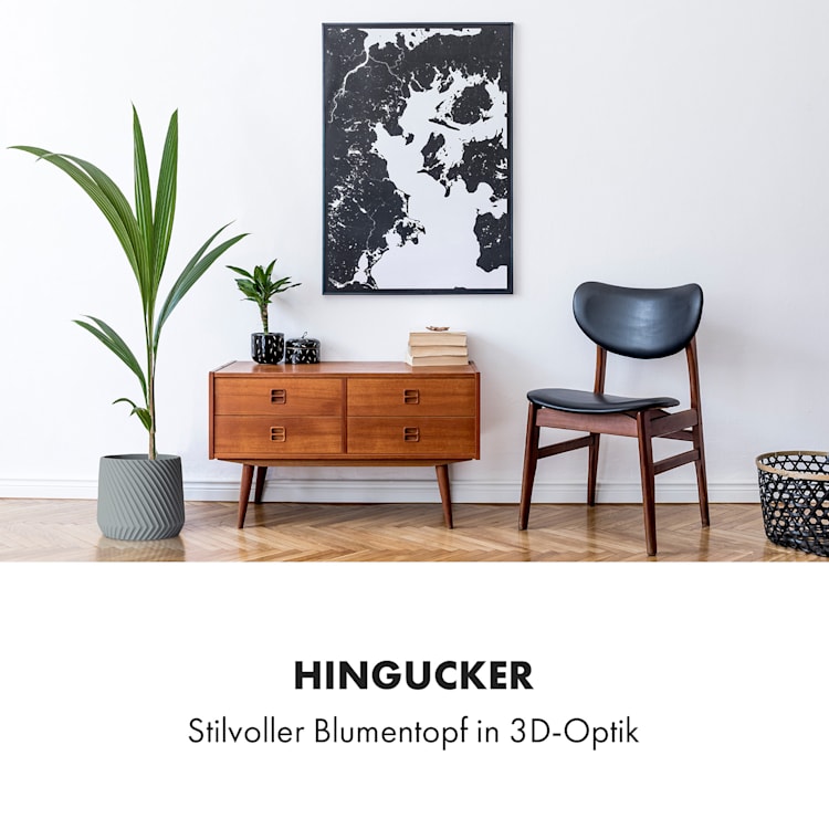 Heusden Blumentopf Polystone pflanzenfreundlich handgemacht S (Ø 20,3 cm) | Grau