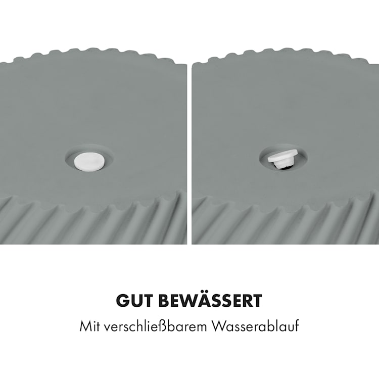 Heusden Blumentopf Polystone pflanzenfreundlich handgemacht S (Ø 20,3 cm) | Grau