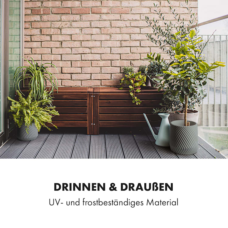 Heusden Blumentopf Polystone pflanzenfreundlich handgemacht S (Ø 20,3 cm) | Grau