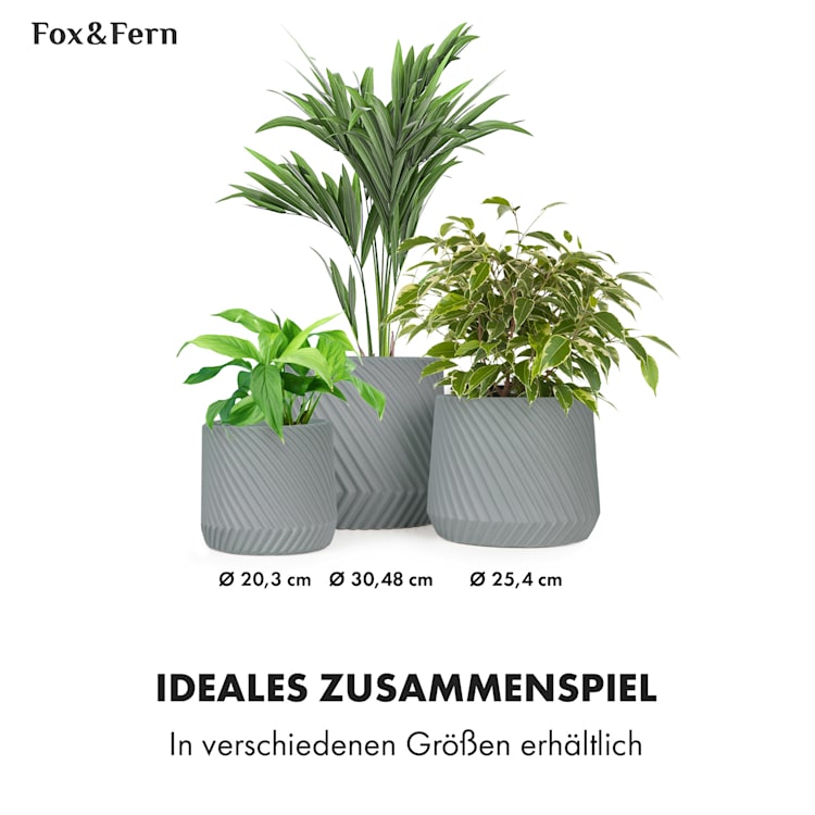 Heusden Blumentopf Polystone pflanzenfreundlich handgemacht S (Ø 20,3 cm) | Grau