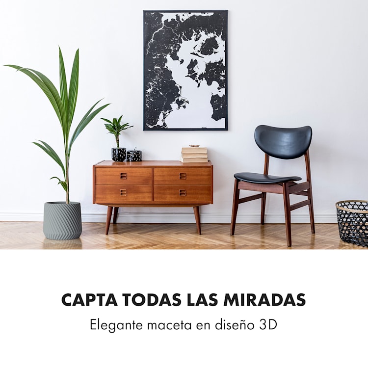 Maceta hecha a mano de polystone apto para plantas S (Ø 20,3 cm) | Gris