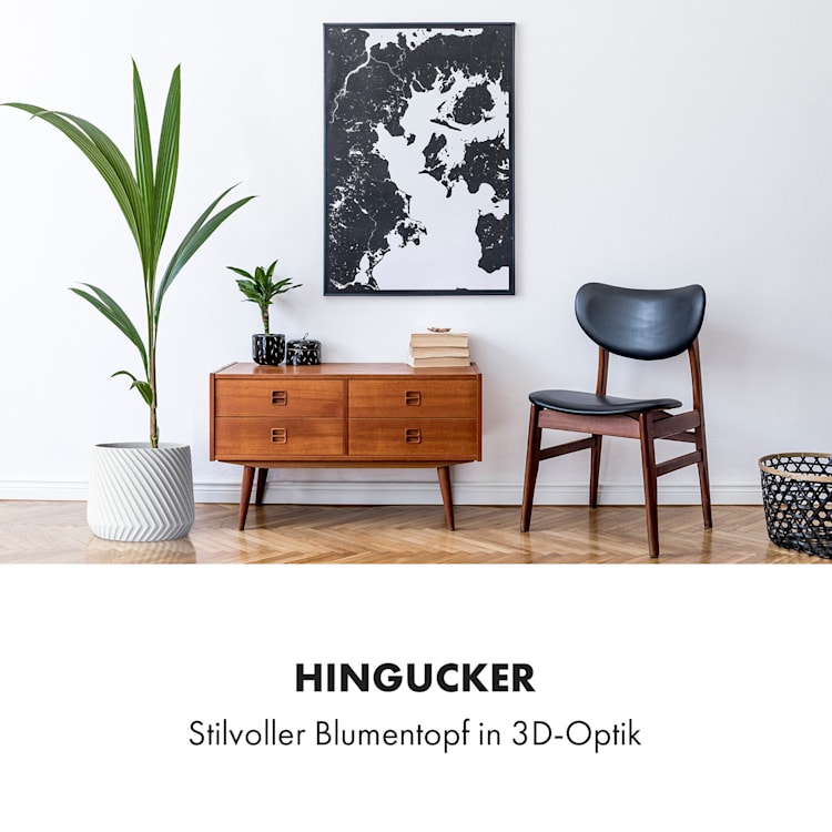 Heusden Blumentopf 2er-Set Polystone pflanzenfreundlich handgemacht 3D-Optik