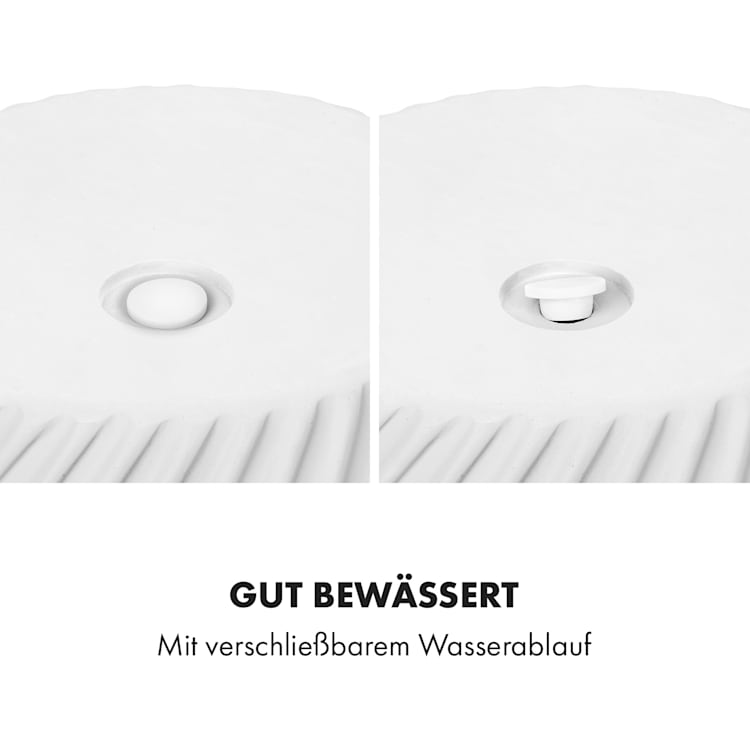 Heusden Blumentopf 2er-Set Polystone pflanzenfreundlich handgemacht 3D-Optik