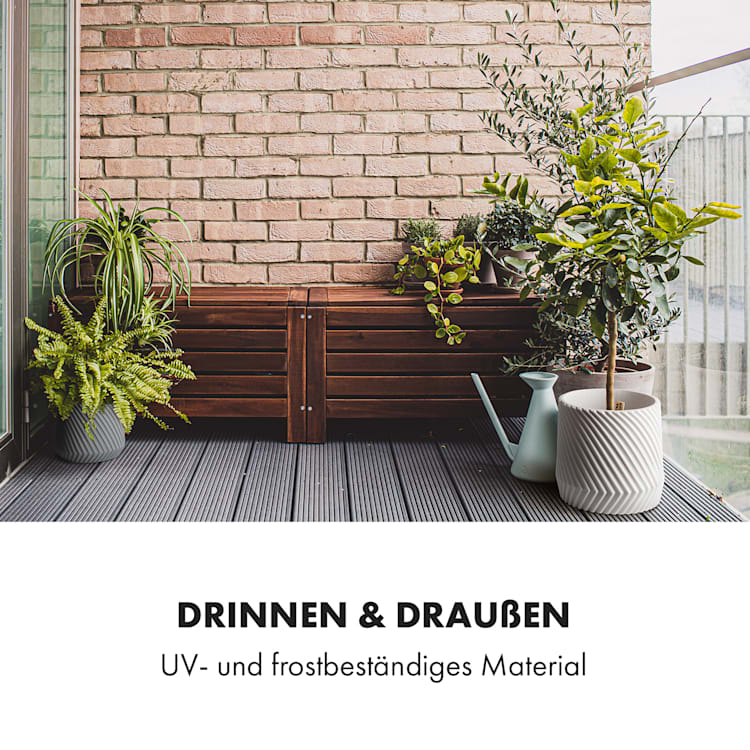 Heusden Blumentopf 2er-Set Polystone pflanzenfreundlich handgemacht 3D-Optik