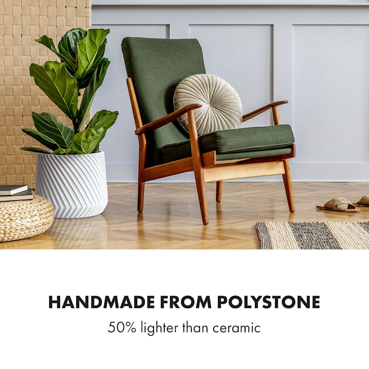 Heusden bloempot set van 2 polystone plantvriendelijk handgemaakt 3D optiek