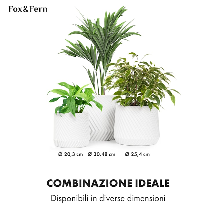 Heusden, vaso per piante, polystone, delicato sulle piante, realizzato a mano M (Ø 25,4 cm) | Bianco