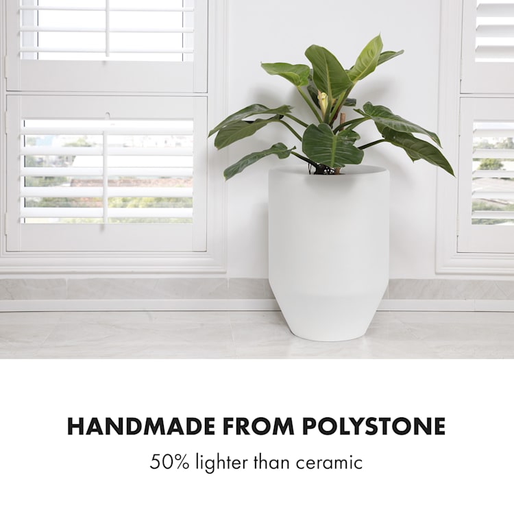 Almere ghiveci Polystone ideal pentru plante, lucrat manual, conic M (Ø 25,4 cm)